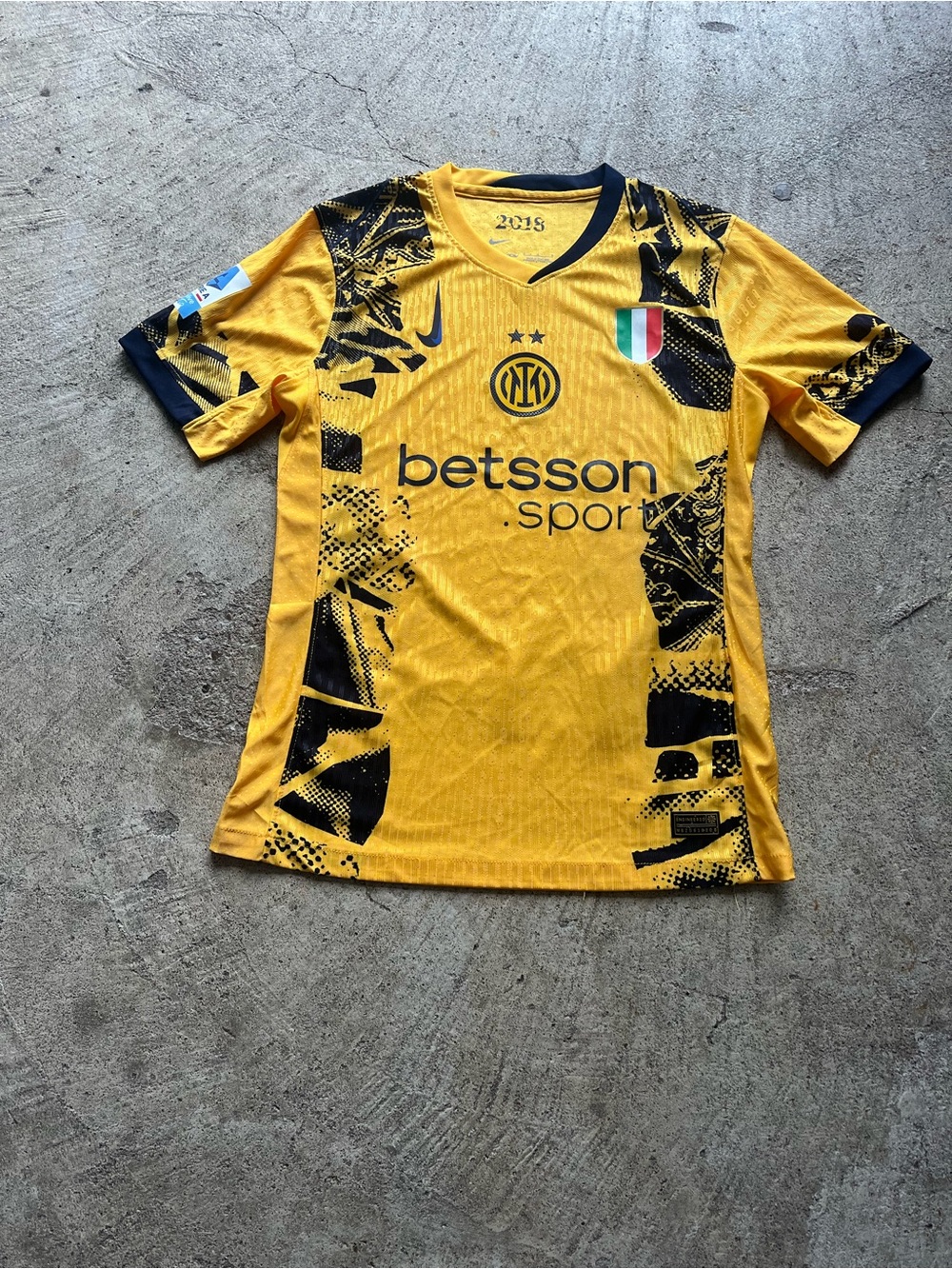 Nike Yellow and Navy 2018 Football Jersey